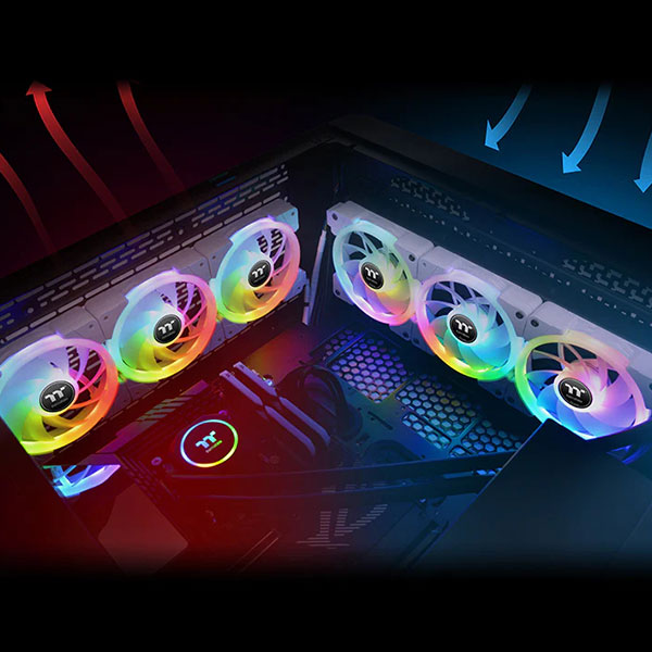 Thermaltake Swafan EX14 White RGB  - 140mm Cabinet Fan with Controller (Triple Pack)